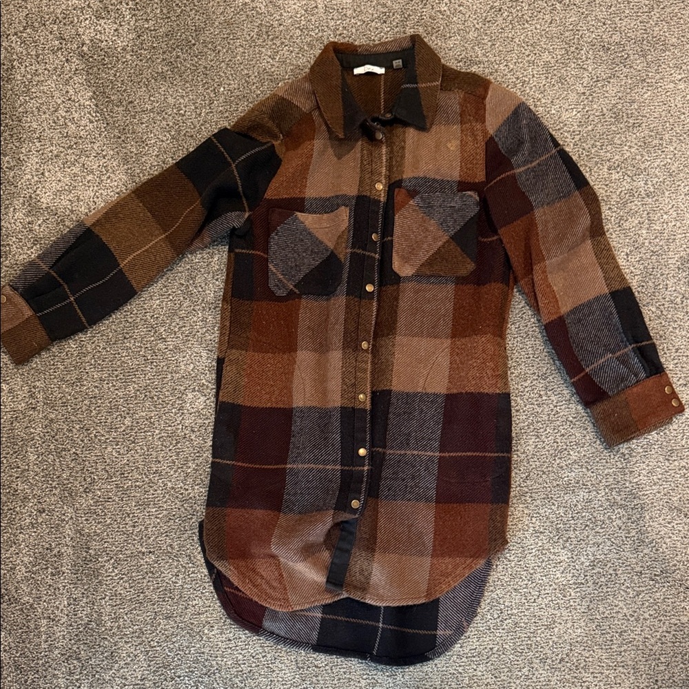 Dex Men's Casual Plaid Button Down Shirt - Brown and Black